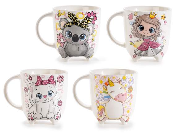 Porcelain mug Kids with feet